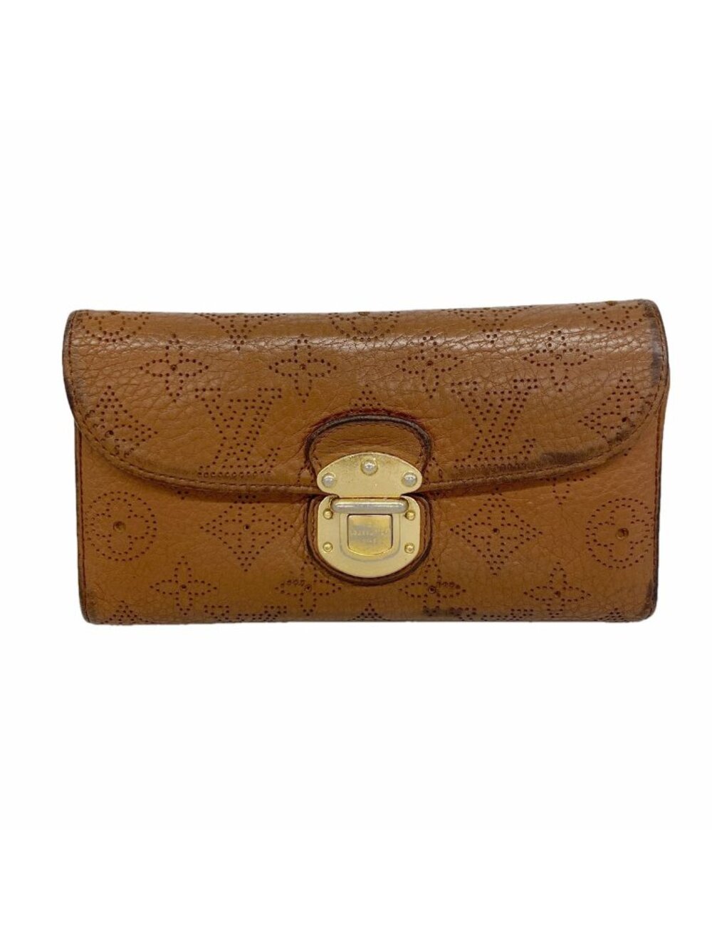 Louis Vuitton Trifold Wallet Mahina Portefeuille Amelia Cognac